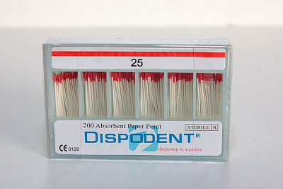 Штифты бумажные №25 (200 шт) Dispodent